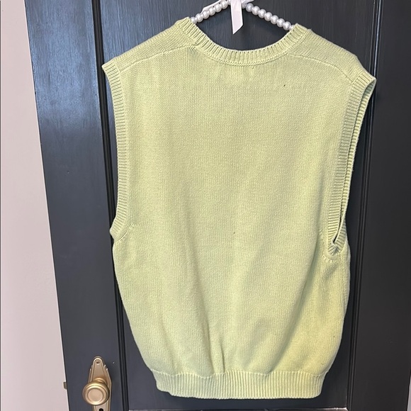 Lands' End Light Green V-Neck Sweater Vest - Picture 3 of 3